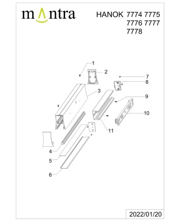 HANOK * APLIQUE LED 14W 3000K 110º BLANCA
